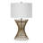 Otho 25" Tall Table Lamp with Fabric Shade in Antique Brass/White-33449834