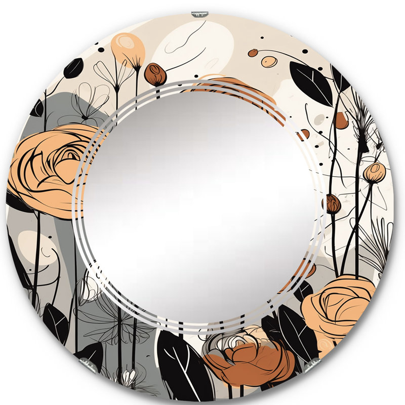 Italie - Miroir mural moderne rond, 24 po x 24 po