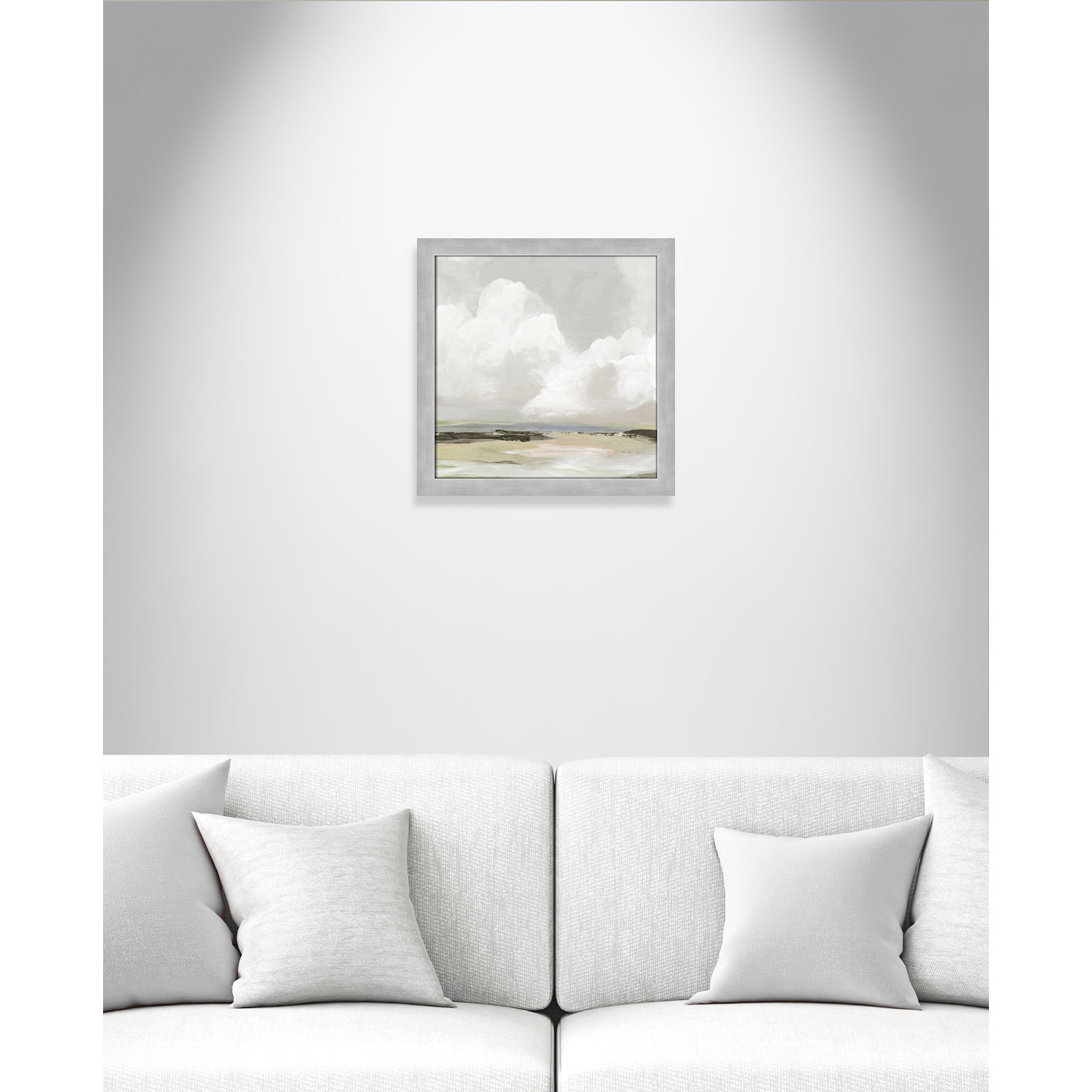 Weatherhill "Soft Clouds" Painting, 18" H x 18" W x 1.12" D, Matte Silver Framed