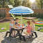 Table de pique-nique pour enfants avec parasol, table 3 en 1 sable et eau en bois