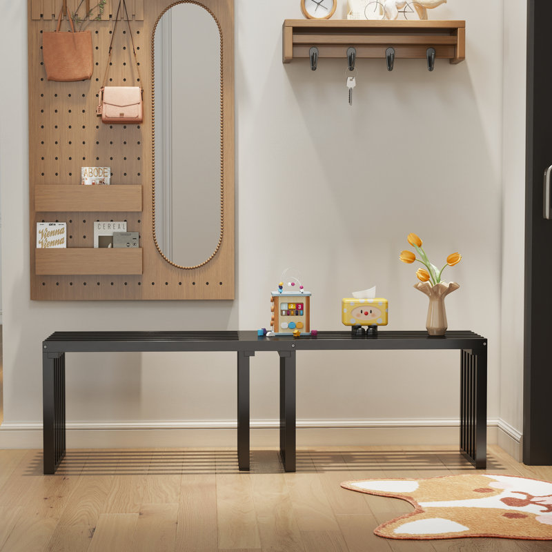 Banc de salle à manger extensible, H 17,7 po x l 63 po x P 13,78 po, Noir