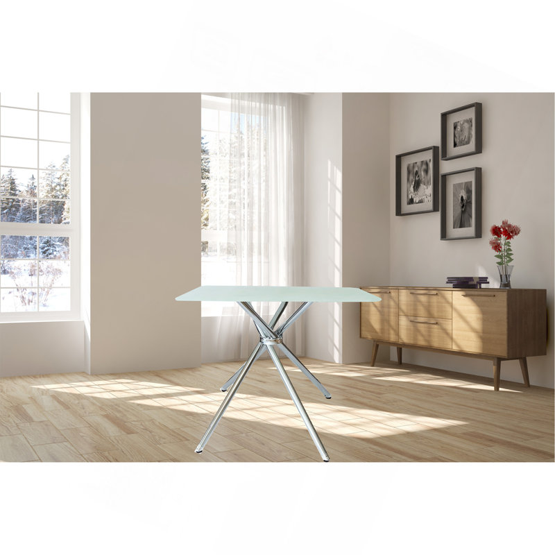 Table carrée 36 "en verre trempé givré
