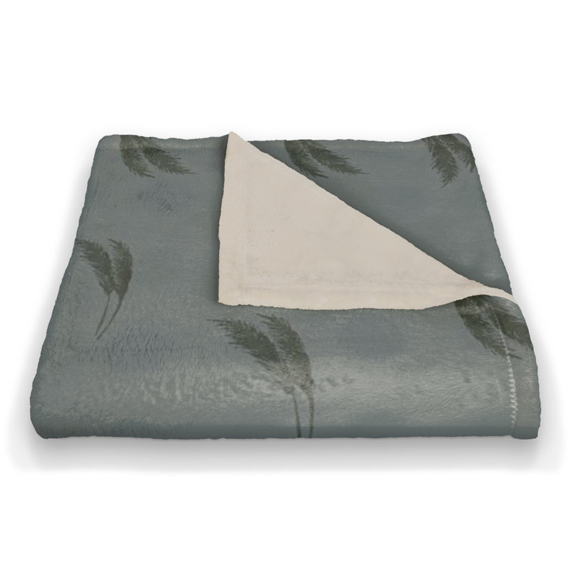 Hand Woven Throw Blanket, Blue/Gray