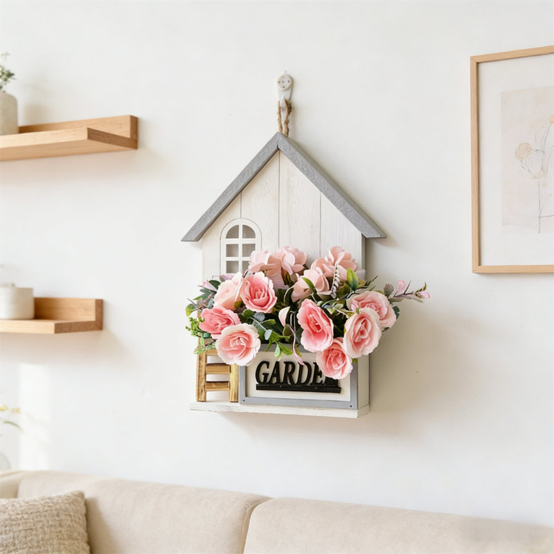 Couronne de linteau artificielle à fleurs séchées