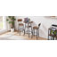 Tabouret de bar rond avec tablettes, tabouret avec dossier brun rustique