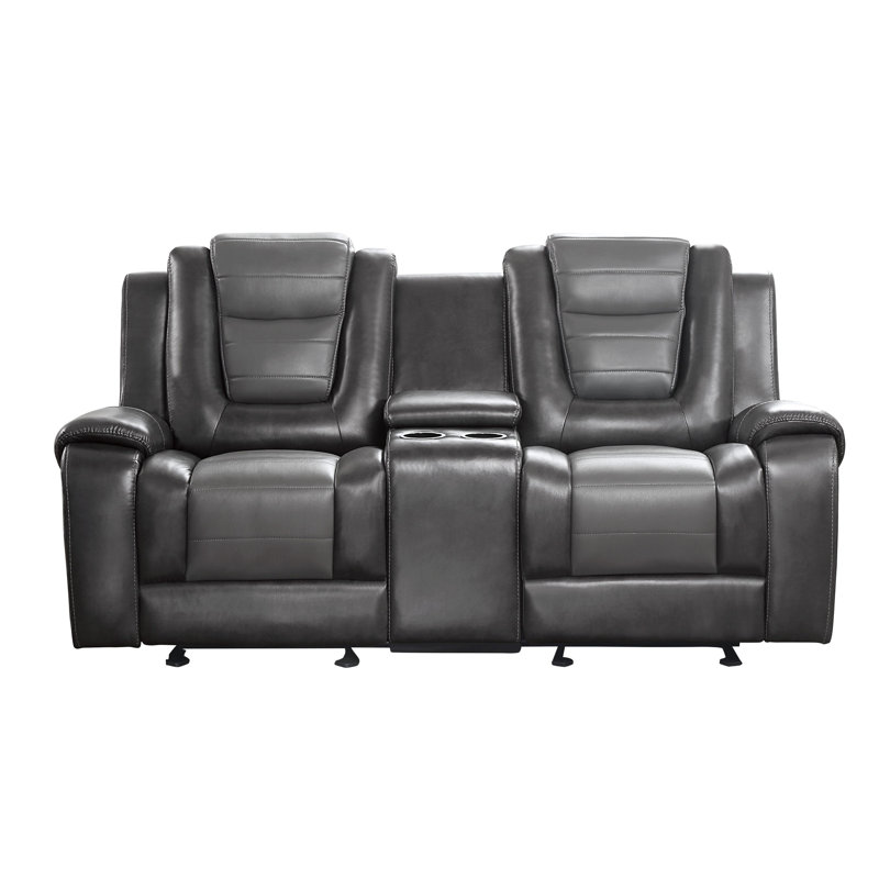 Gurutz 76'' Upholstered Sofa, Gray Faux Leather