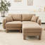 Café couleur, 2, bouclés, en forme de coquillage, ressorts hélicoïdaux, tissu d'ameublement modulaire respirant 2 avec structure en bois, sièges moelleux et confortables pour la détente-121361569
