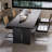 Black Rectangular Solid Wood desk-450569653