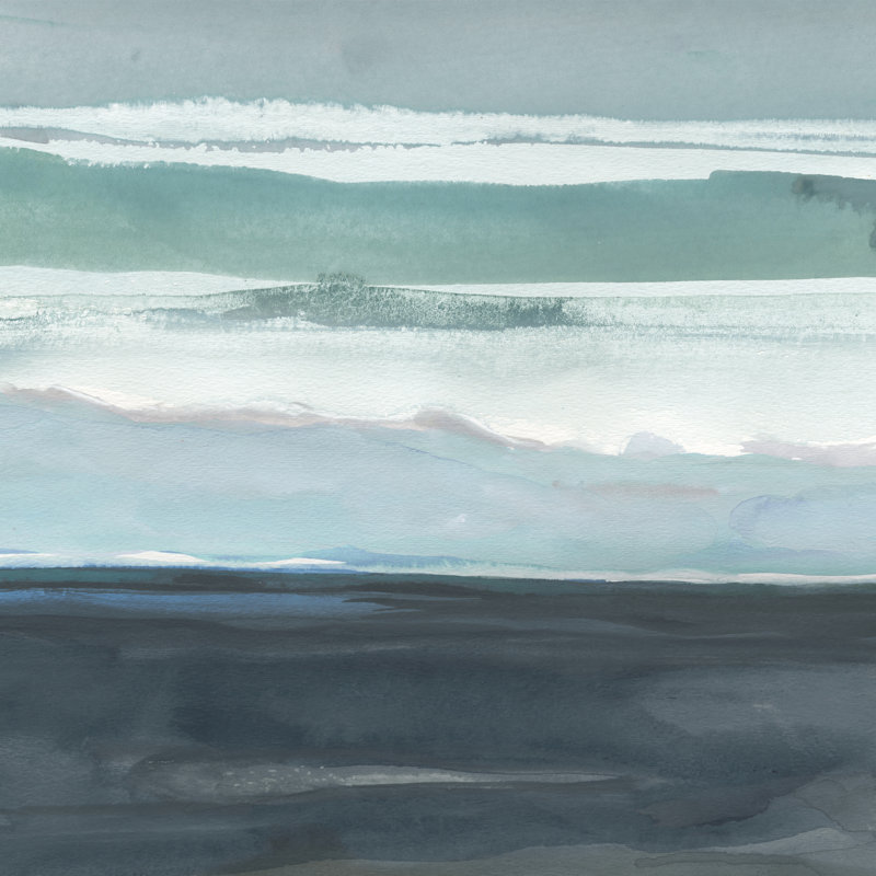 Teal Sea I by Rob Delamater - Wrapped Canvas Painting, 91cm H x 91cm W