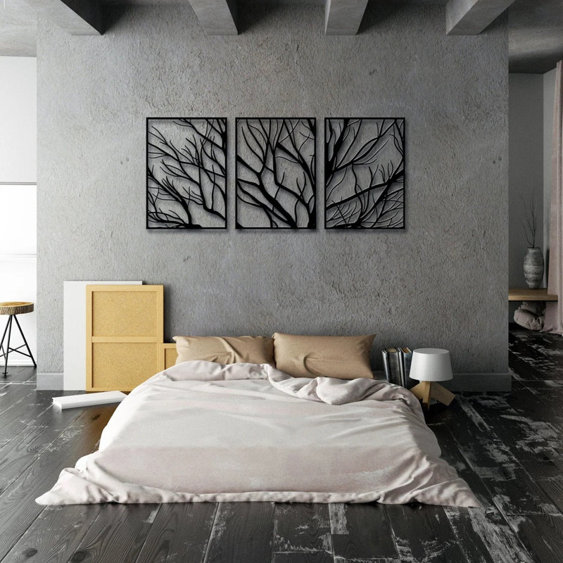 Handmade Traditional Trees And Nature Wall Decor on Metal