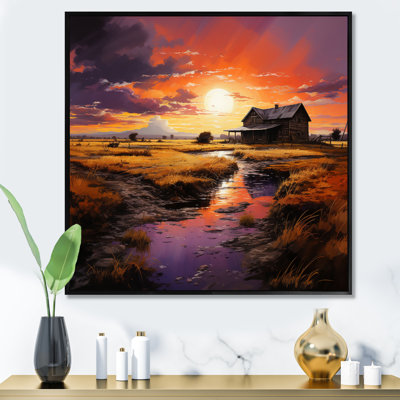 Barns Serenading Sunset - reproduction d'art sur toile tendue