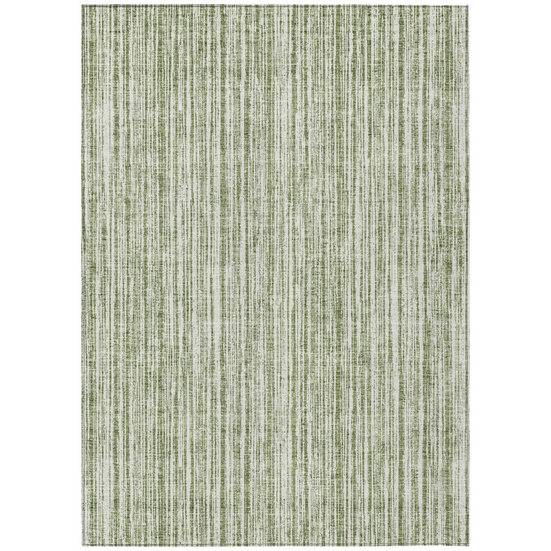 Machine Washable Indoor/Outdoor Chantille ACN760 StripesRug, 3' x 5', Paprika