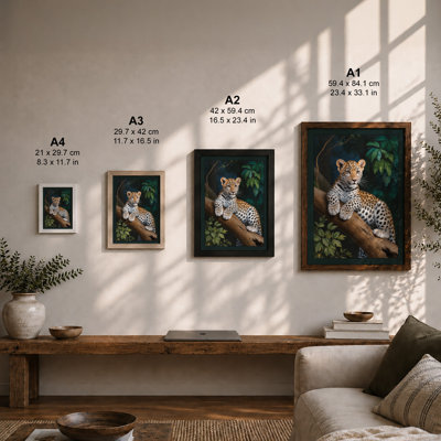 Leopard in Repose Boho - Framed Print