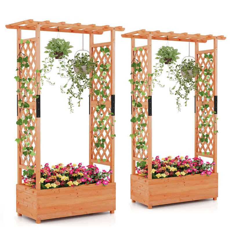 Boîte à fleurs en bois massif Sragvi