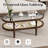 Rattan Coffee Table with Tempered Glass Tabletop and Solid Wood Frame,Glass Coffee Table,Oval Coffee Table,Boho Coffee Table,Coffee Tables for Living Room,Suitable for Living Room,Office,or Balcony-227793349-227793210