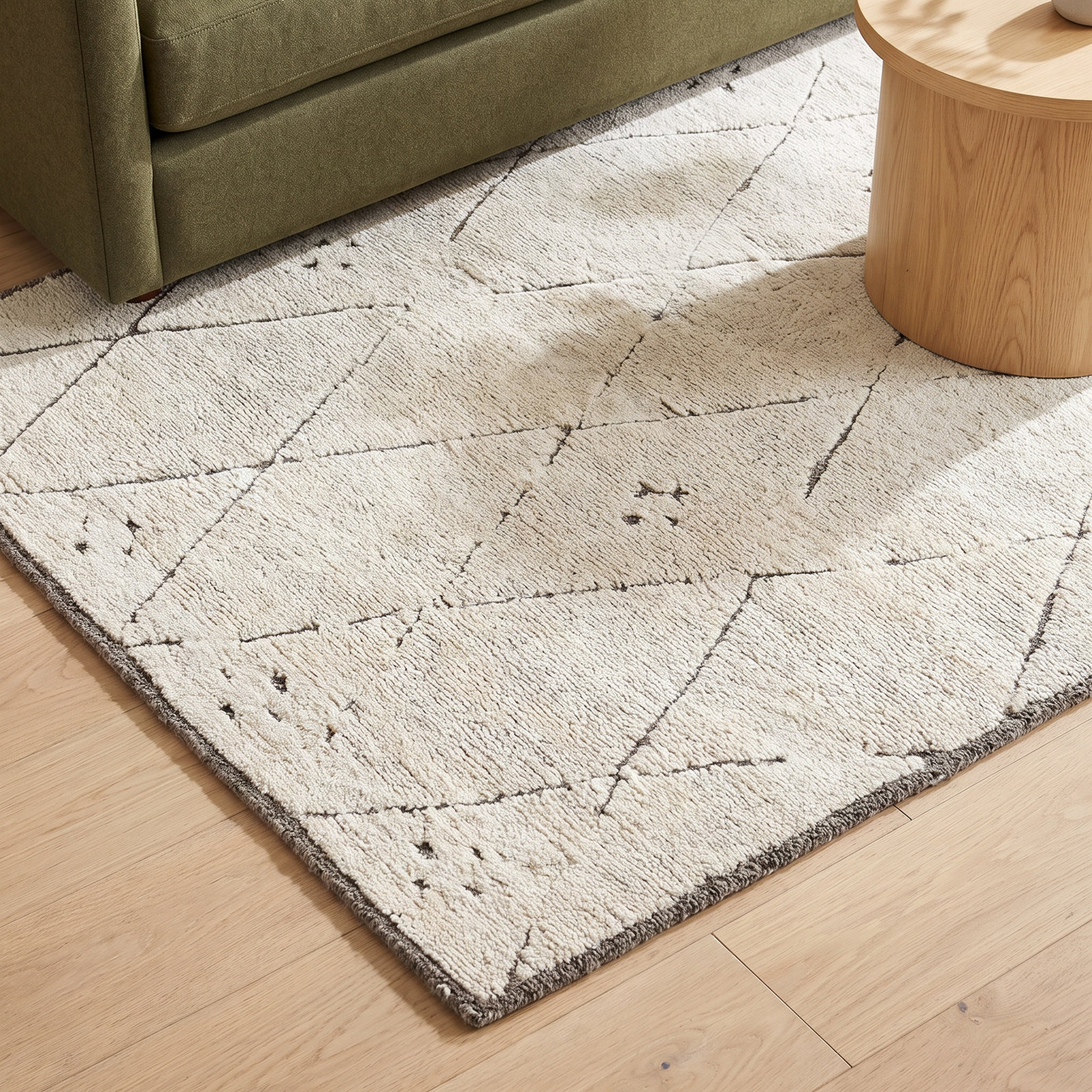 Carolan Brown Gray Hand-Tufted Wool Rug, Rectangle 7'9" x 9'9"