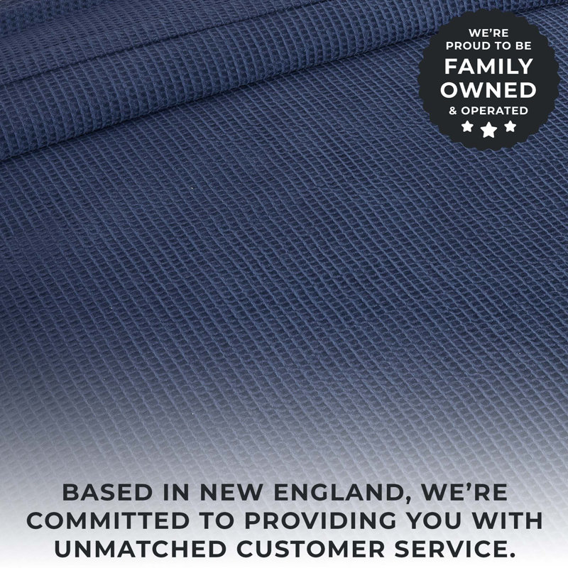Navy Cotton Waffle Weave 50" x 60" Throw Blanket