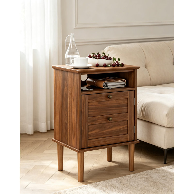 39 cm W Bedside Table, Brown