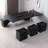 Simple Black Solid Wood Dining Table-292377609