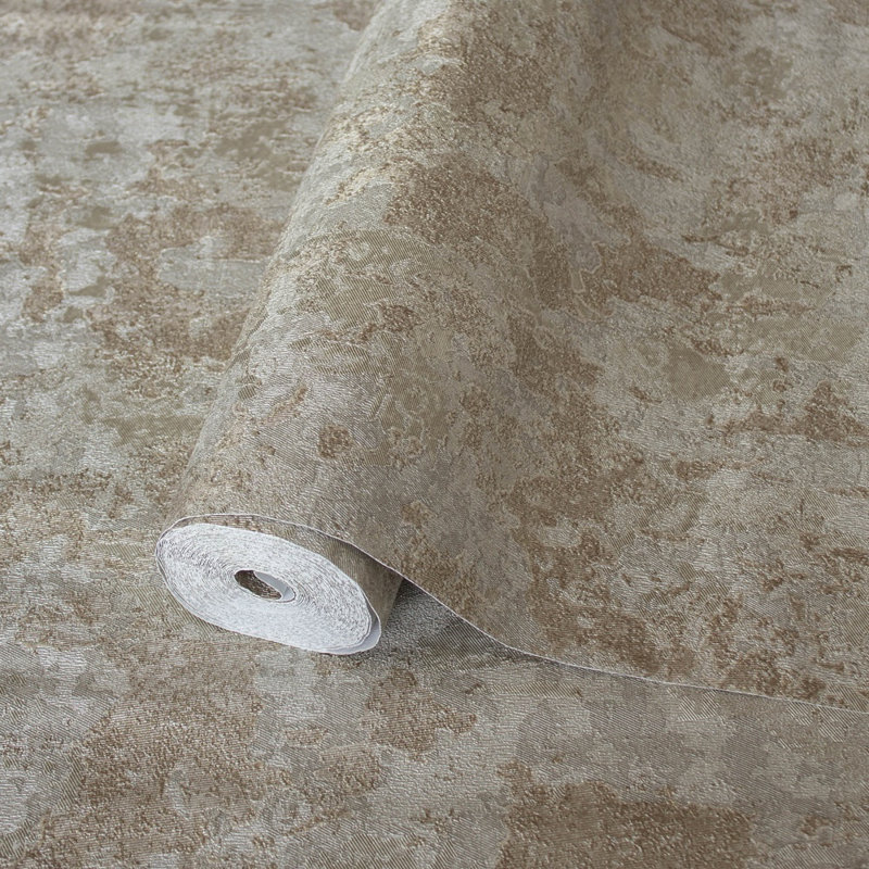 Papier peint métallique vieilli brillant patiné, Gold