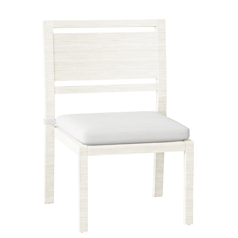 Chaise d'appoint d'extérieur en aluminium forgé Avondale, Chambray Rollo, Pas de soudure, Craie