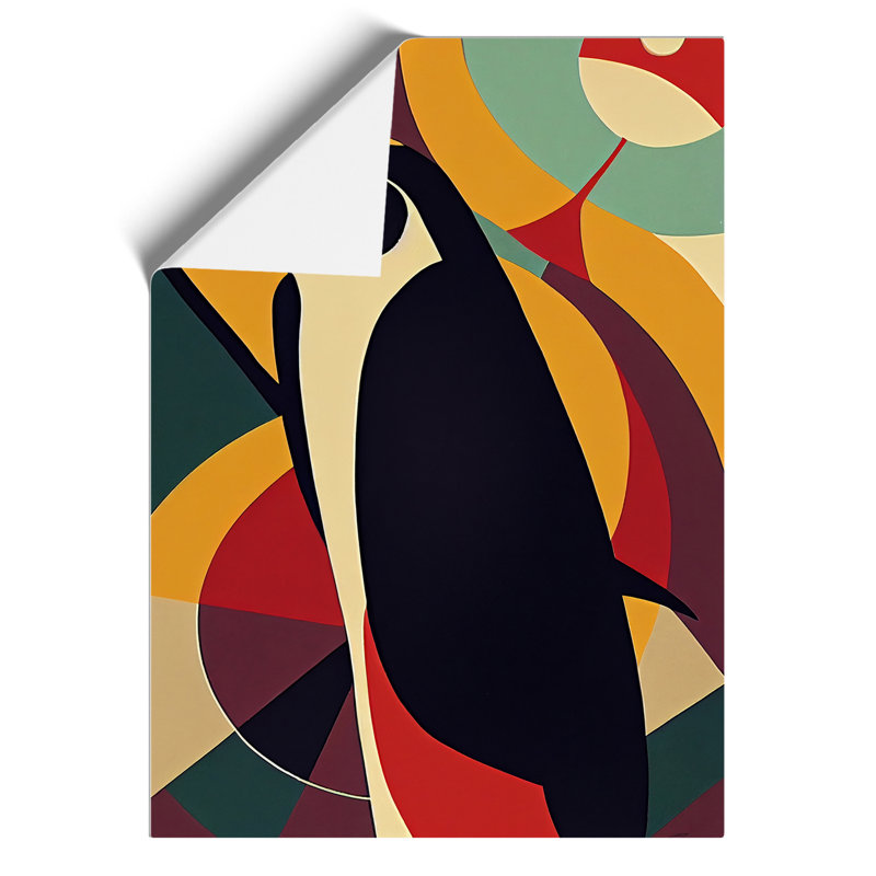 Penguin In Abstract No.2 - Wall Art, Paper, 29.7cm H x 21cm W, No Matte