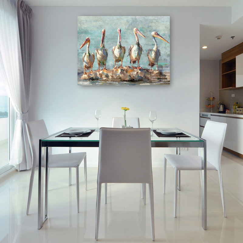 Pelican Pause by Studio Arts Canvas Art Print, Wrapped Canvas, 36" W x 27" H