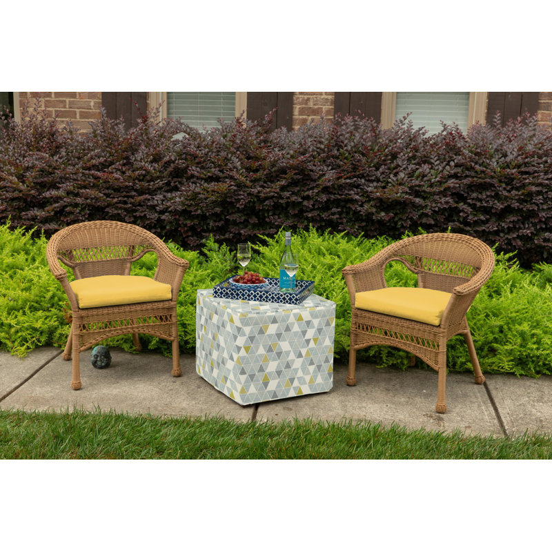 Casual Cushion Wicker Outdoor Chair Cushion, Sunbrella Fade & Water Resistant for Wicker Dining Chairs & Sunroom Seats, 19.5"W x 19.5"D, 2.5" thick, Reversible, Spectrum Daffodil