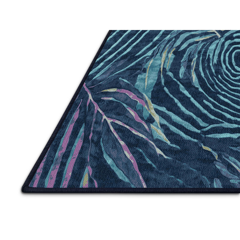 Machine Washable Gray Area Rug, Square 3'