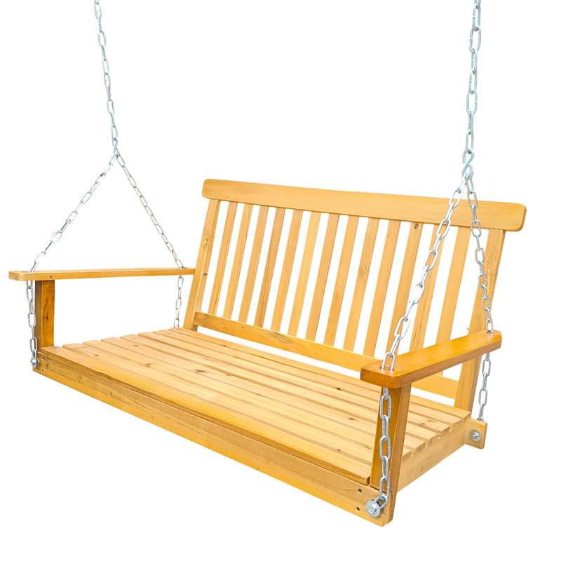 Balancelle avant en bois massif. Suspendu pour la terrasse extérieure, le jardin, la cour, le porche, la cour, etc. Facile à assembler, banc supporté de 800 lb et sécuritaire. , Installation au jardin, Limite de poids