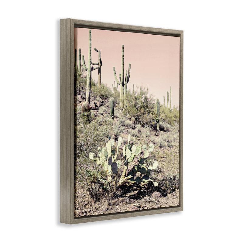 «Rustic Desert Scene», art mural encadré sur toile flottante par Susan Bryant, H 21 po x l 17 po