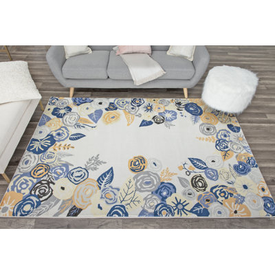 Valentina Floral Royal Blossom Golden Ivory Area Rug