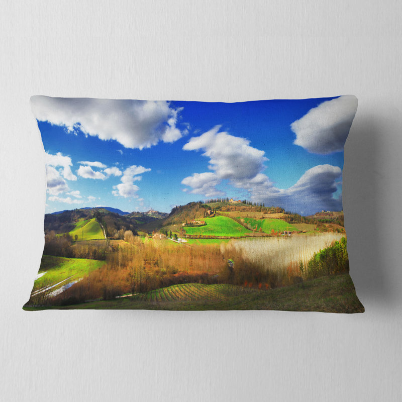 Coussin lombaire spectaculaire paysage imprimé Toscana