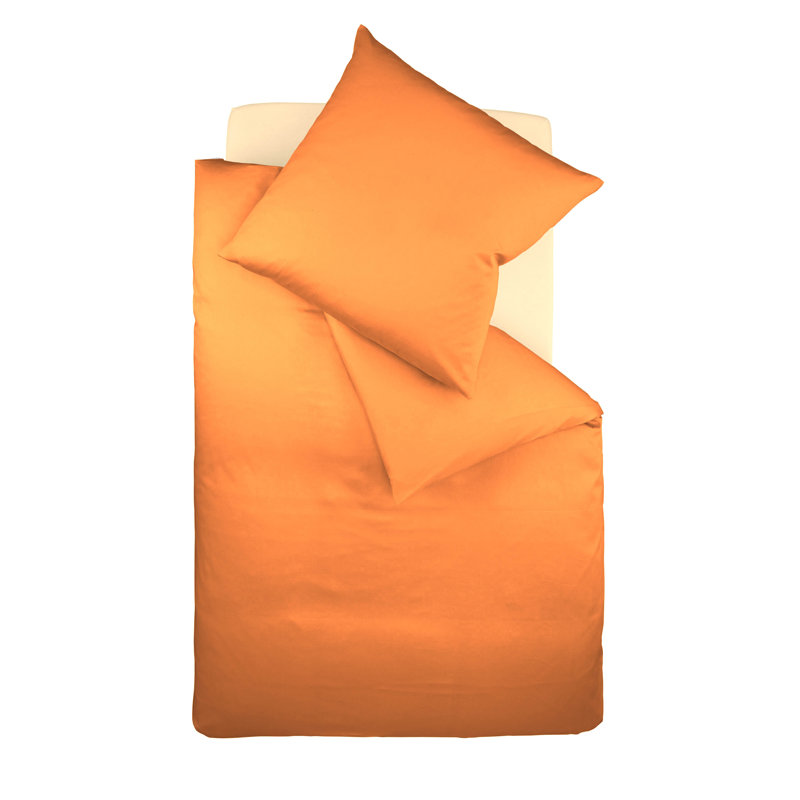 Jersey Bettwäsche Interlock-Colours 100% Baumwolle, 155 x 220 cm - 1 Pillowcase (80 x 80 cm), Orange