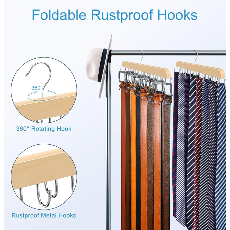 Organisateur de porte-ceinture en bois