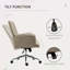 Chaise de bureau à domicile en microfibre, chaise de bureau d'ordinateur à hauteur ajustable et capitonnée avec roues pivotantes et accoudoirs rembourrés