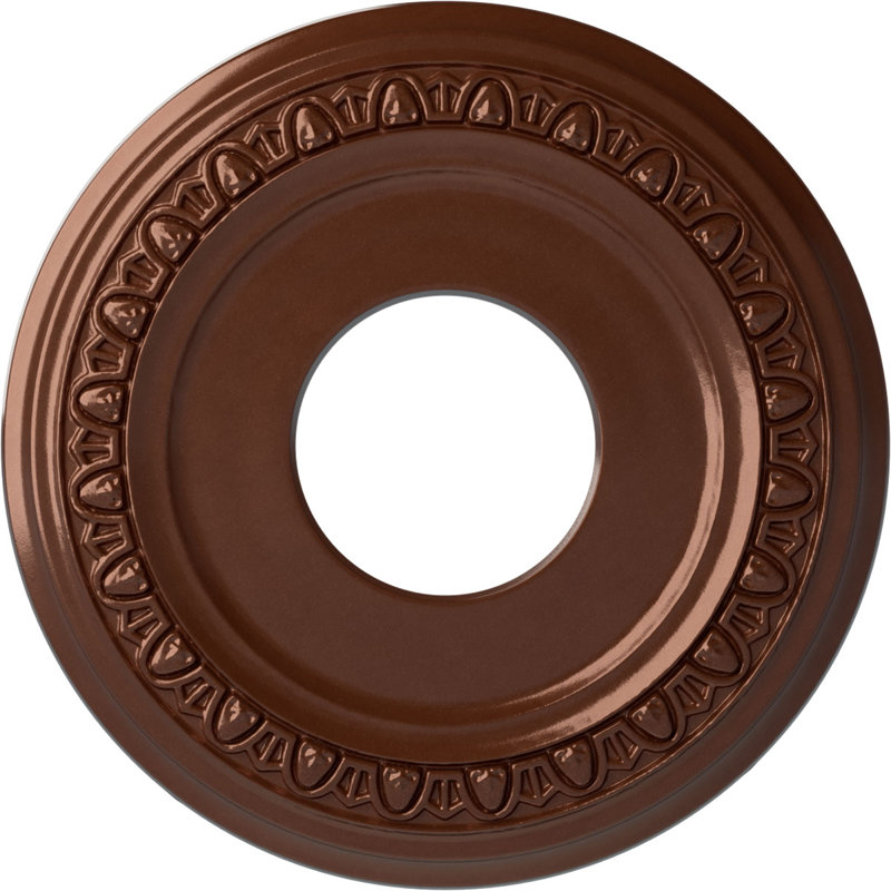 Endurathane Jackson Ceiling Medallion, 12 1/4"OD x 4"ID x 1 1/8"P (Fits Canopies up to 7 3/8"), Hand-Painted Copper Penny Finish