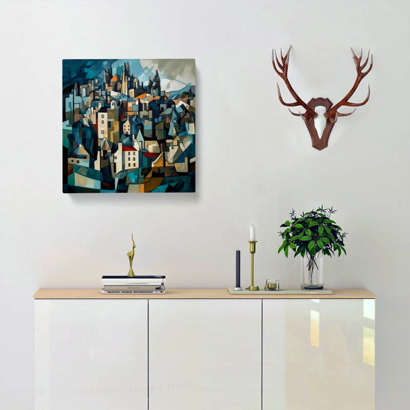 City Of Edinburgh Cubism No.4 - Print, 50cm H x 50cm W x 3cm D