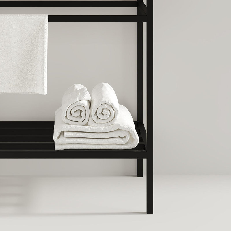 Meuble-lavabo 24 po avec lavabo, Noir, Blanc
