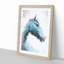 Steel Blue Horse in Abstract - Framed Print-55615873-55615874