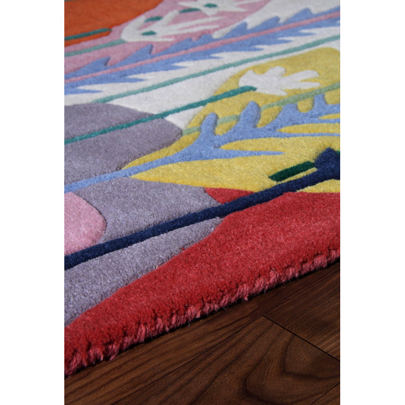 Beale Wildflowers Hand Tufted Wool Blue/Pink/Yellow Rug