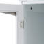Armoire de rangement de 63 po de hauteur avec portes en verre, deux tiroirs et tablettes réglables