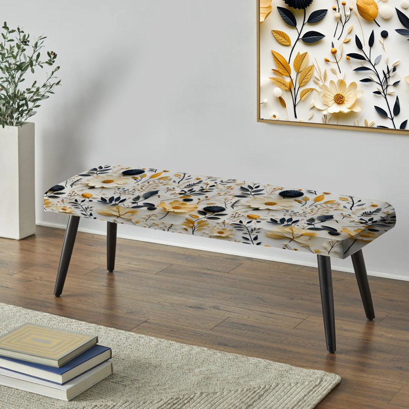 Lace Veil - Banc rembourré, Beige Urban Nomadic Fern Pattern I