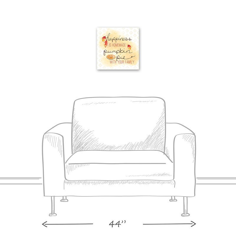 « joie is homemade citrouille pie », art textuel sur toile