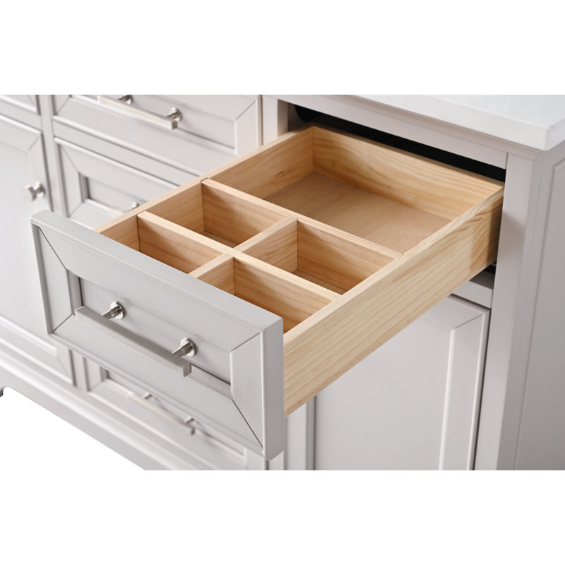 Thompson 48" W Single Vanity, Taupe/Brushed Nickel