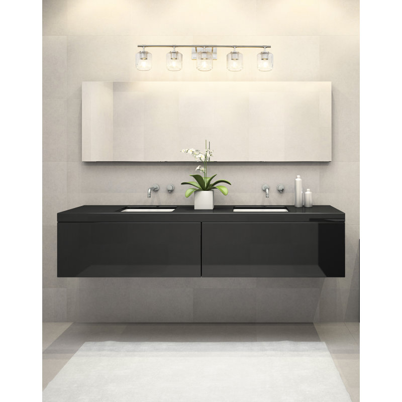 Ensemble de meuble-lavabo 5 lumières Braggs, Nickel brossé