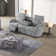 Chic Upholstered Fabric 3 Seats Power Recliner Sofa, with Flip-down Metal Table & Cup Holders