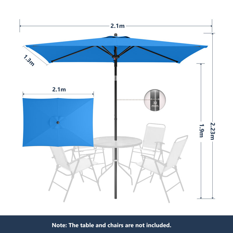 210cm Balcony Parasol, Blue
