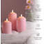 3 Pack Pink Flameless Pillar Candles with Remote: Real Wax, Flickering, Battery-Operated LED Candles