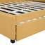 Lit de jour double rembourré avec lit gigogne, tissu en lin jaune, sans sommier, cadre en bois, lit gigogne en lin jaune, cadre, pour un plaisir à long terme-1146769972
